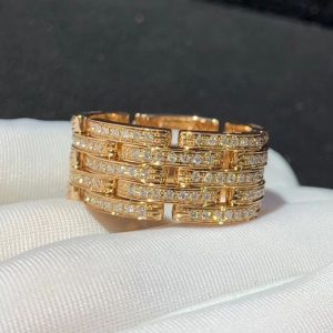 Cartier Maillon De Pant Rings Custom 18K Rose Gold Natural Diamond (1)