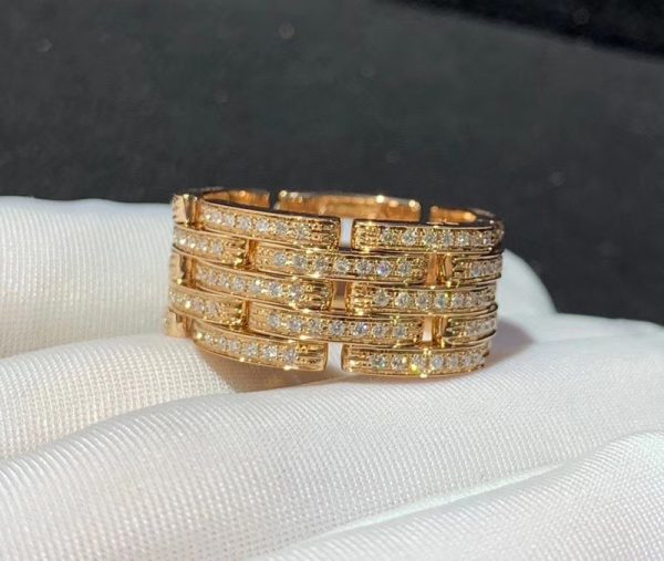 Cartier Maillon De Pant Rings Custom 18K Rose Gold Natural Diamond (1)