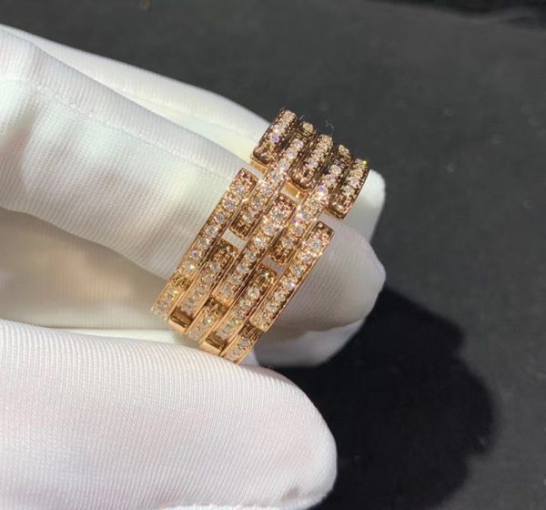 Cartier Maillon De Pant Rings Custom 18K Rose Gold Natural Diamond (1)