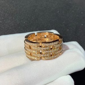 Cartier Maillon De Pant Rings Custom 18K Rose Gold Natural Diamond (1)