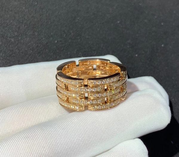 Cartier Maillon De Pant Rings Custom 18K Rose Gold Natural Diamond (1)