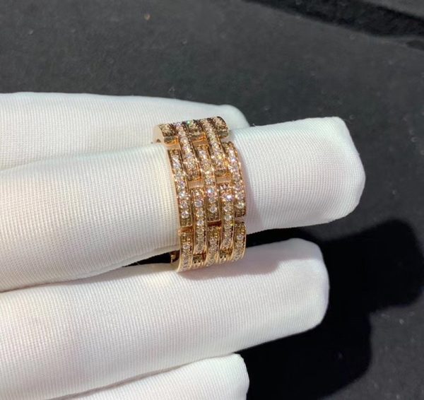 Cartier Maillon De Pant Rings Custom 18K Rose Gold Natural Diamond (1)