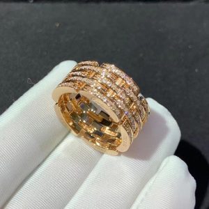 Cartier Maillon De Pant Rings Custom 18K Rose Gold Natural Diamond (1)