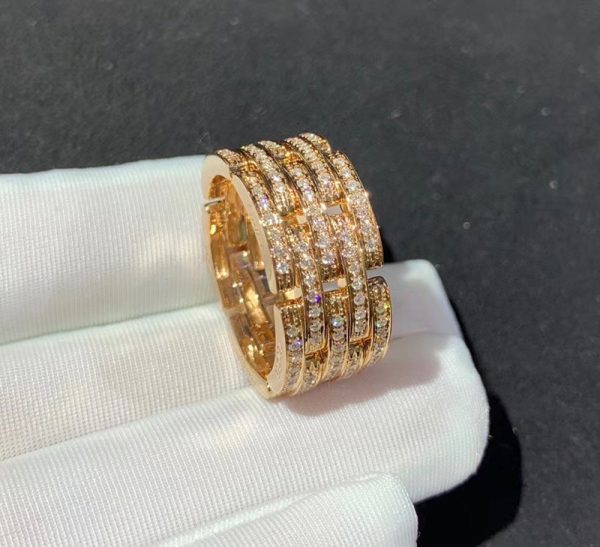 Cartier Maillon De Pant Rings Custom 18K Rose Gold Natural Diamond (1)