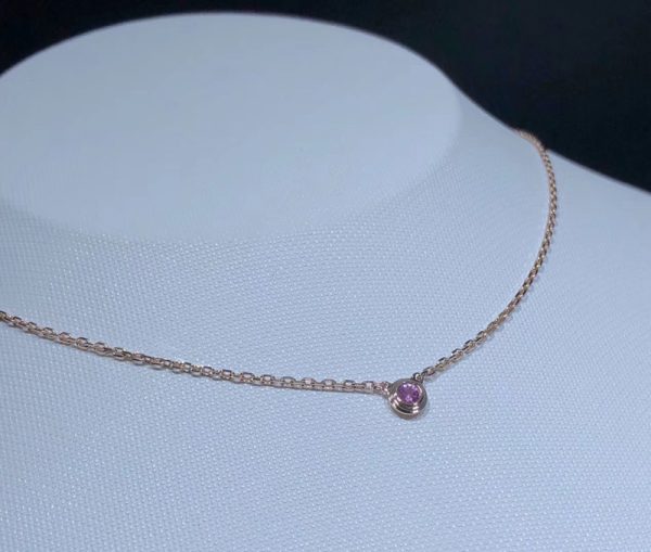 Cartier Necklace Womens Natural Gemstone 18K Rose Gold Custom (2)