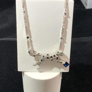 Cartier Panthere Necklace Custom Natural Diamond 18K White Gold (2)