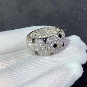 Cartier Ring Custom Natural Agate Diamonds 18K White Gold (2)