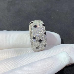 Cartier Ring Custom Natural Agate Diamonds 18K White Gold (2)