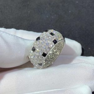 Cartier Ring Custom Natural Agate Diamonds 18K White Gold (2)