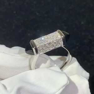 Cartier Ring Natural Agate Diamond 18K White Gold Custom (2)