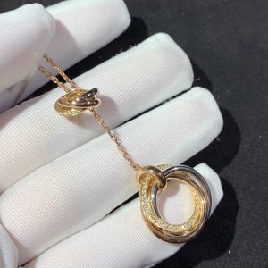 Cartier Trinity Necklace 18K Gold Natural Diamonds Custom (2)