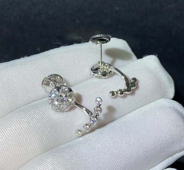 Cartier Women Earring Natural Diamond 18K White Gold Custom (2)