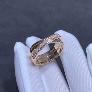 Cartier Women Rings Natural Diamond 18K Rose Gold Custom (2)