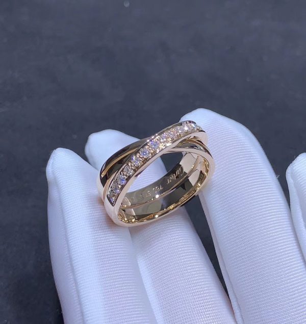 Cartier Women Rings Natural Diamond 18K Rose Gold Custom (2)