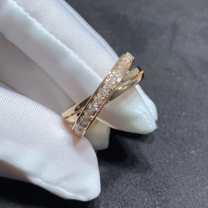 Cartier Women Rings Natural Diamond 18K Rose Gold Custom (2)