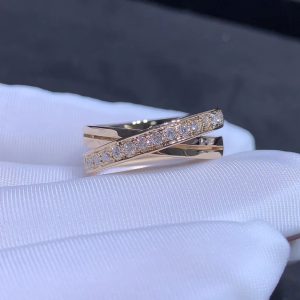 Cartier Women Rings Natural Diamond 18K Rose Gold Custom (2)