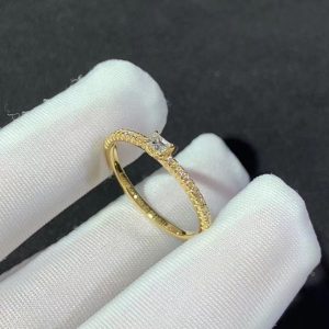 Cartier Womens Rings 18K Gold Natural Diamond Custom (2)