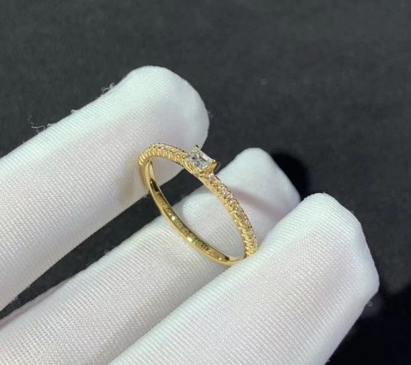 Cartier Womens Rings 18K Gold Natural Diamond Custom (2)