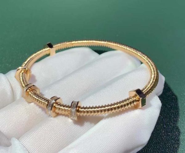 Ecrou De Cartier Bracelet Custom 18K Rose Gold Natural Diamond (2)