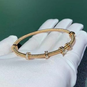 Ecrou De Cartier Bracelet Custom 18K Rose Gold Natural Diamond (2)