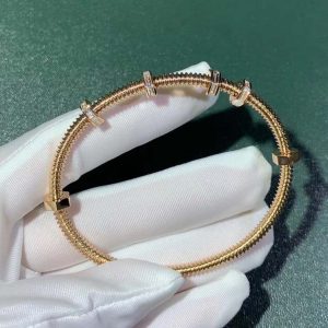 Ecrou De Cartier Bracelet Custom 18K Rose Gold Natural Diamond (2)