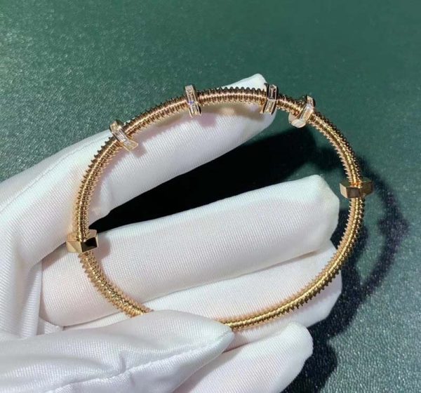 Ecrou De Cartier Bracelet Custom 18K Rose Gold Natural Diamond (2)