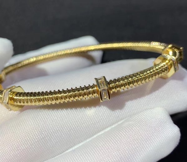 Ecrou De Cartier Bracelet Custom Natural Baguette Diamonds 18K Gold (2)