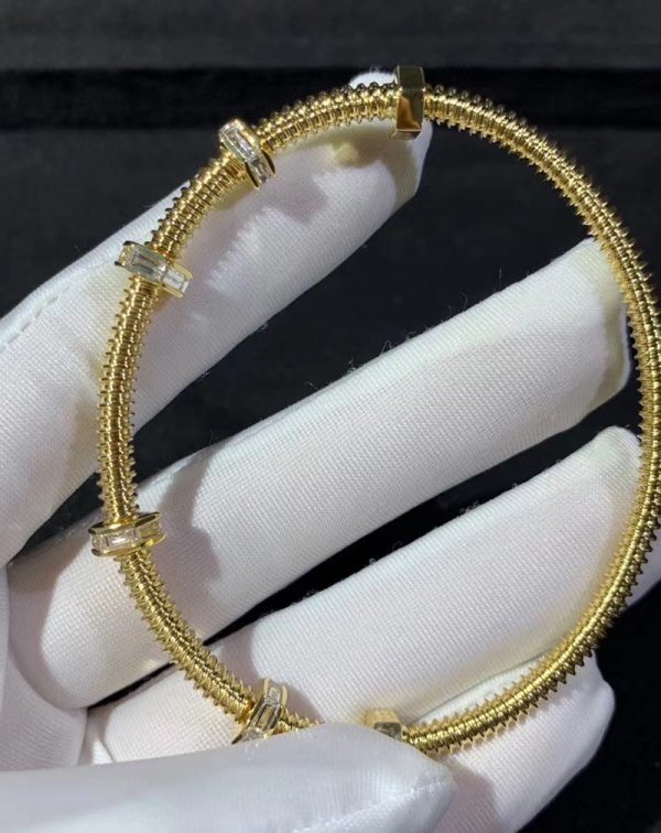 Ecrou De Cartier Bracelet Custom Natural Baguette Diamonds 18K Gold (2)