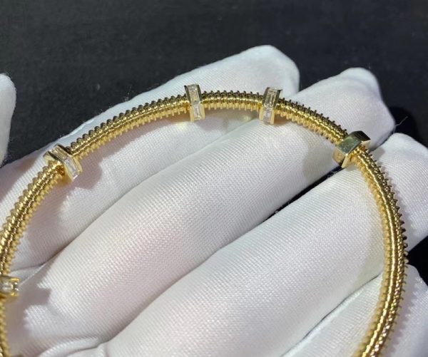 Ecrou De Cartier Bracelet Custom Natural Baguette Diamonds 18K Gold (2)