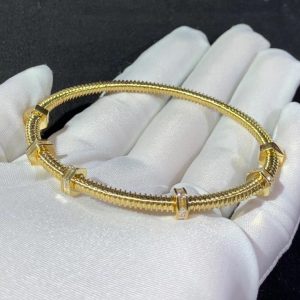 Ecrou De Cartier Bracelet Custom Natural Baguette Diamonds 18K Gold (2)