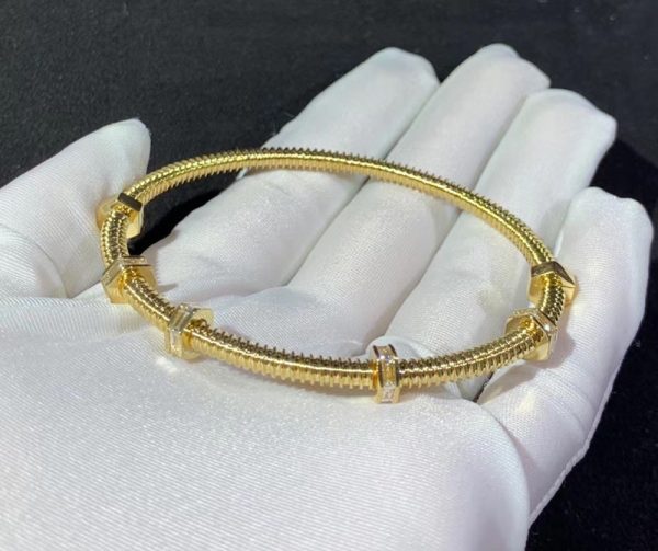 Ecrou De Cartier Bracelet Custom Natural Baguette Diamonds 18K Gold (2)