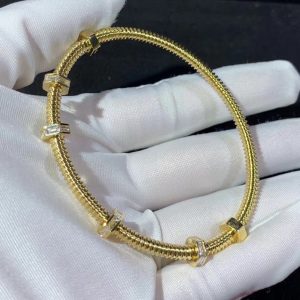 Ecrou De Cartier Bracelet Custom Natural Baguette Diamonds 18K Gold (2)