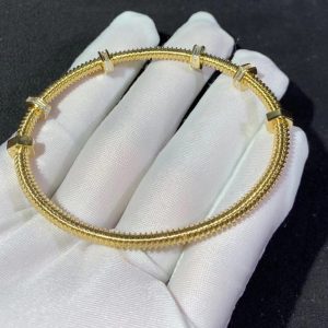 Ecrou De Cartier Bracelet Custom Natural Baguette Diamonds 18K Gold (2)