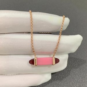 Les Berlingots De Cartier Necklace Custom Natural Gemstones 18K Rose Gold (2)