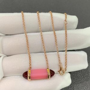 Les Berlingots De Cartier Necklace Custom Natural Gemstones 18K Rose Gold (2)