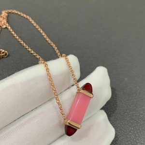 Les Berlingots De Cartier Necklace Custom Natural Gemstones 18K Rose Gold (2)