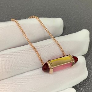 Les Berlingots De Cartier Necklace Custom Natural Gemstones 18K Rose Gold (2)