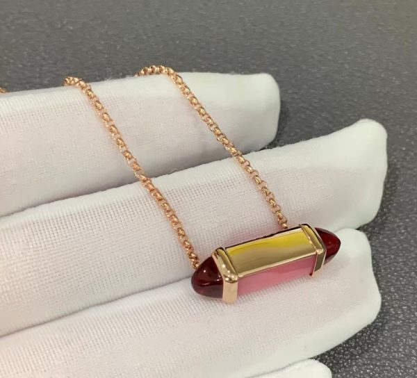 Les Berlingots De Cartier Necklace Custom Natural Gemstones 18K Rose Gold (2)