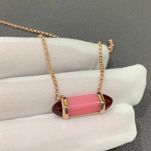 Les Berlingots De Cartier Necklace Custom Natural Gemstones 18K Rose Gold (2)