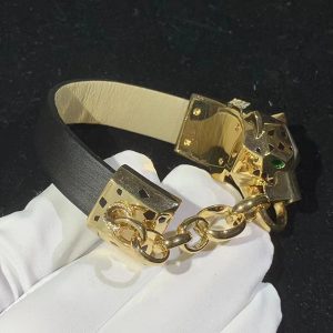 Panthère De Cartier Bracelet Custom Natural Agate Diamond 18K Gold (2)