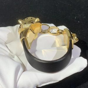 Panthère De Cartier Bracelet Custom Natural Agate Diamond 18K Gold (2)