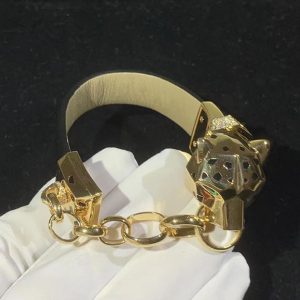 Panthère De Cartier Bracelet Custom Natural Agate Diamond 18K Gold (2)