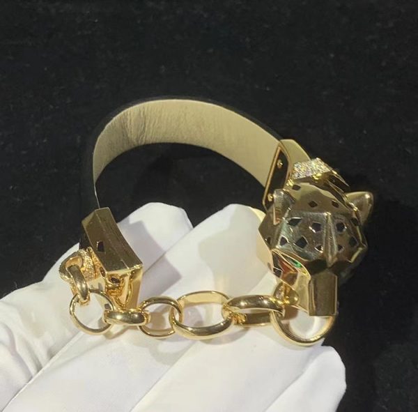 Panthère De Cartier Bracelet Custom Natural Agate Diamond 18K Gold (2)