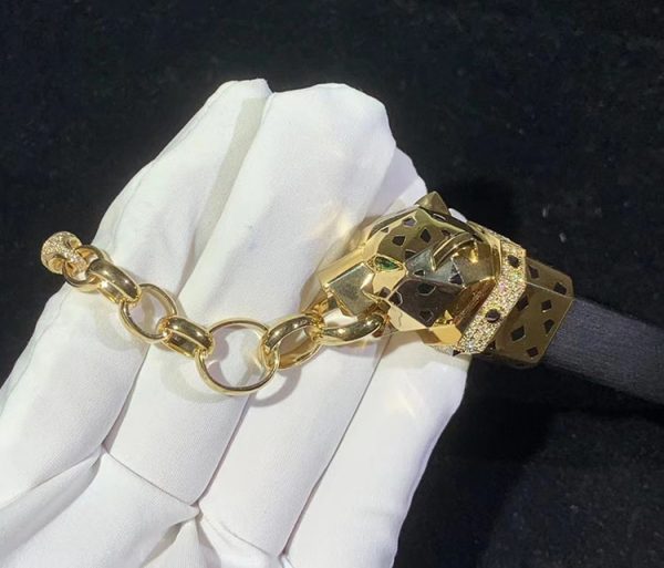 Panthère De Cartier Bracelet Custom Natural Agate Diamond 18K Gold (2)