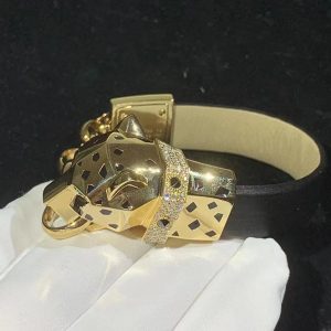 Panthère De Cartier Bracelet Custom Natural Agate Diamond 18K Gold (2)