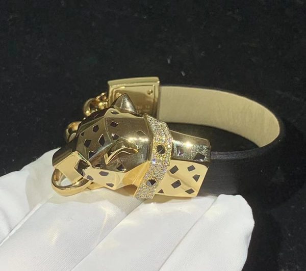 Panthère De Cartier Bracelet Custom Natural Agate Diamond 18K Gold (2)