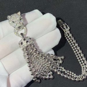 Panthère De Cartier Bracelet Custom Natural Agate Diamond 18K White Gold (2)