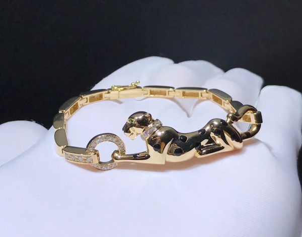 Panthère De Cartier Bracelet Custom Natural Agate Diamonds 18K Rose Gold (1)