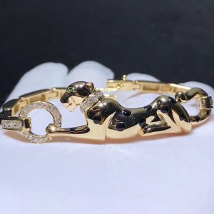 Panthère De Cartier Bracelet Custom Natural Agate Diamonds 18K Rose Gold (1)