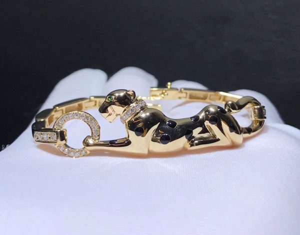 Panthère De Cartier Bracelet Custom Natural Agate Diamonds 18K Rose Gold (1)